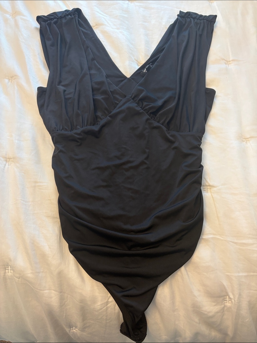 Express Black V-Neck Wrap-Front Bodysuit